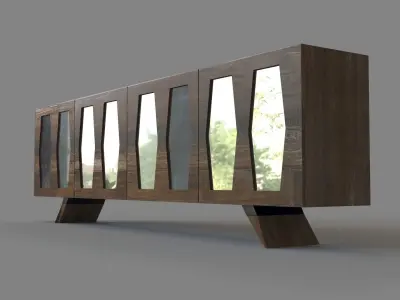 Summit Buffet Natural Peroba 3D model