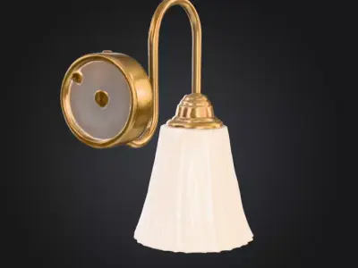 Golden Elegance Sconce Low-poly 3D model