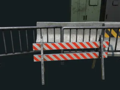 Road assets Low-poly 3D model