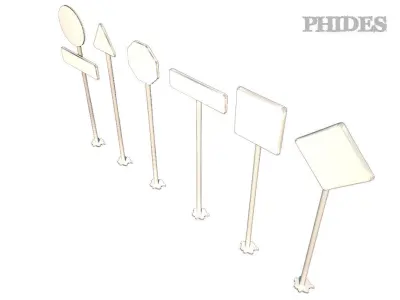 Street signs 1 Low-poly 3D model