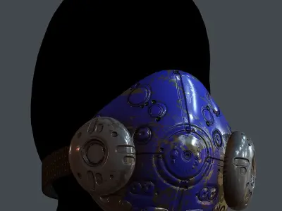 Gas mask helmet 3d model scifi Low-poly Low-poly 3D model Low-poly 3D model 78