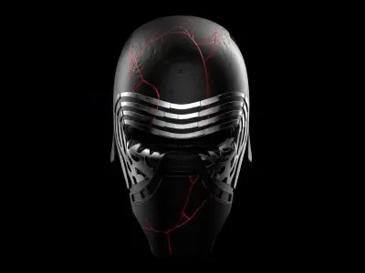 Kylo Ren destroyed mask Low-poly 3D model