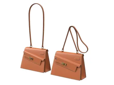 Hermes Kelly Sellier en Desordre Brown Low-poly 3D model