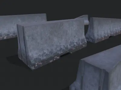 Road Barriers Collection  Low-poly 3D model