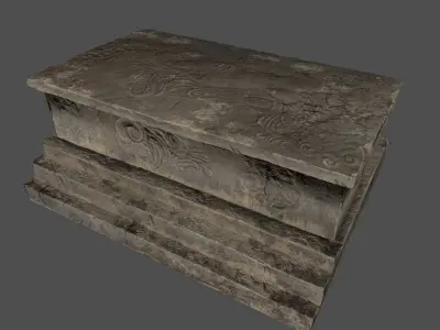 tomb 2 gravestone Low-poly 3D model