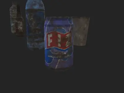 Trash PBR 4K GameReady soda cans Low-poly 3D model