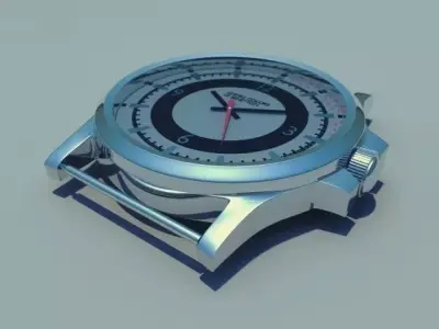 watch silver 3D model
