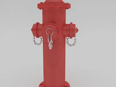 Fire Hydrant Low-poly 3D model 5