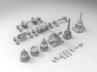 Industrial Pipes and Stacks 3D print model