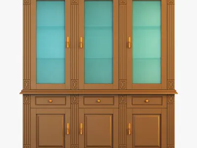 Victory china cabinet with glass doors 3D model