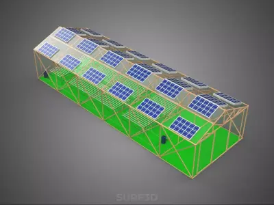 SOLAR POWER HYDROPONIC AEROPONIC GREENHOUSE HOTHOUSE FARM GARDEN 3D model