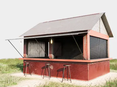 Asian Small Shop Low-poly 3D model