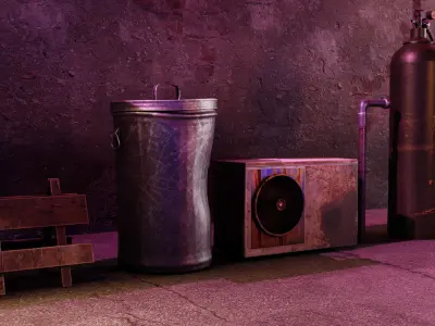  Alley asset pack  Low-poly 3D model