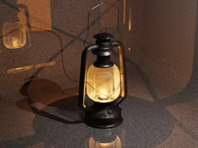 Vintage Oil Lamp Free 3D model