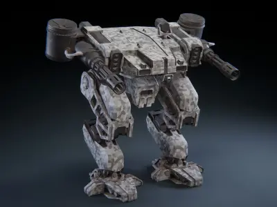 Animated Mech Low-poly 3D model