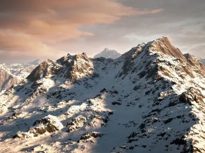 Mountain Winter and Summer Low-poly 3D model