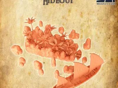 Pirate Hideout Tabletop Terrain 28 MM 3D print model