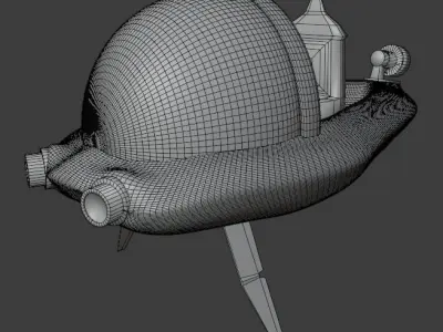 Alien Flying Boat Low-poly 3D model