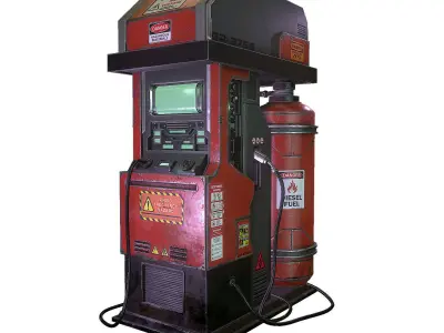 Sci-Fi Gas Pump Low-poly 3D model