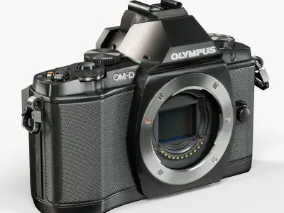 Olympus OM-D E-M5 mirrorless digital camera Low-poly 3D model