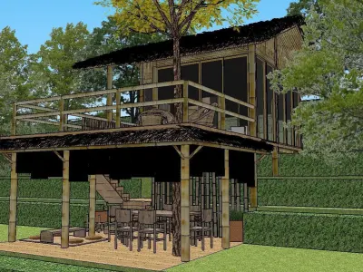 Homestay-Bamboo House 3D model