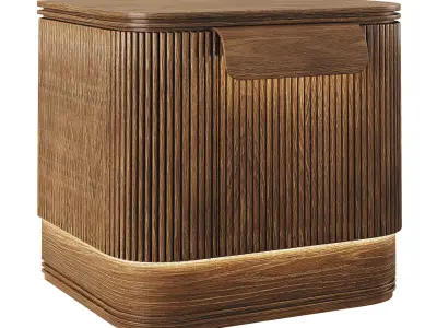 Wood bedside table 3D model