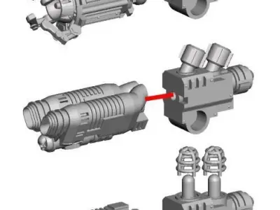 Dark Techno Enslaved Heavy Gunners 3D print model