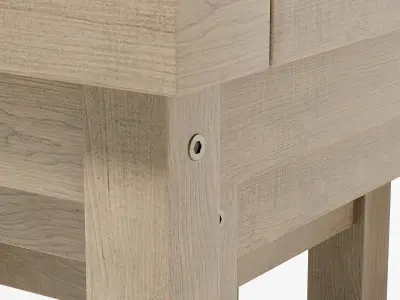 Nest of Tables in Light Oak - Set of 3 Nested Tables Low-poly 3D model