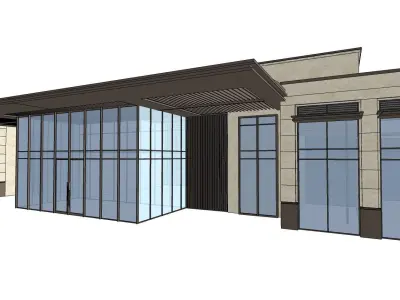 offices glass facade sketchup model 3D model