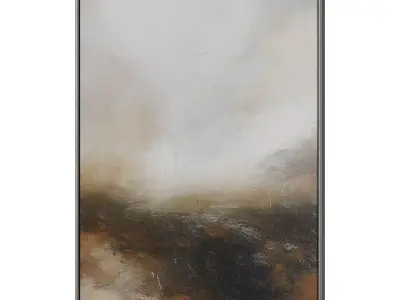 Set of 3 Abstract Paintings in Frames 3D model 14
