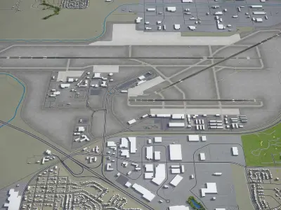 Linkoln Airport - LNK Low-poly 3D model