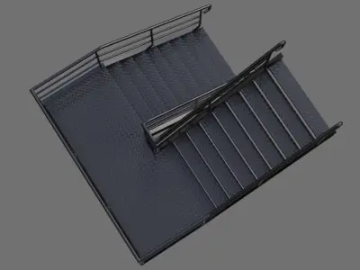 Stair 1A Low-poly 3D model