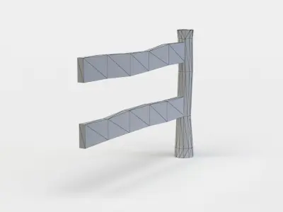 Fence segment Low-poly 3D model