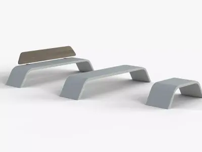 METALCO RIBBON BENCH COLLECTION 3D model