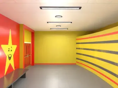Locker Room Environment - Lowpoly Low-poly 3D model