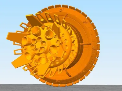 Cannon Destroyer Space Ship 3D print model