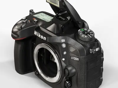 Nikon D7200 DSLR camera Low-poly 3D model