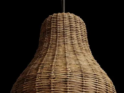 wicker lamp Low-poly 3D model