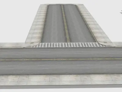 Suburb roads pack Low-poly 3D model