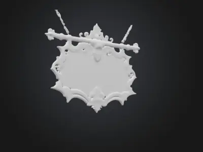 Medieval hanging shop sign 3D model