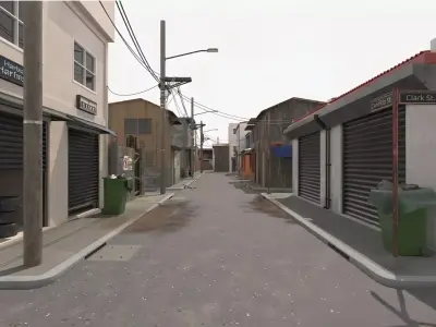 Realistic streets 3D model