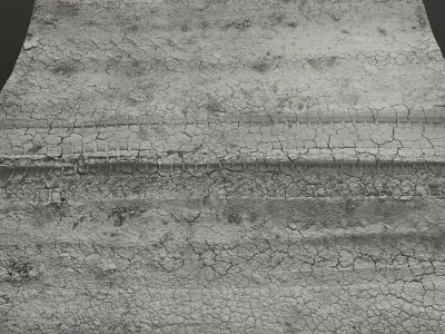 Dirtpath02 piece of wood with cracks in it 3D model