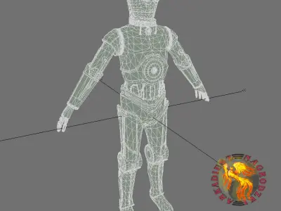 c-3po obj golden star wars c - droid 3D model