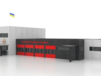 Ukraine Fire Station - 1 Low-poly 3D model