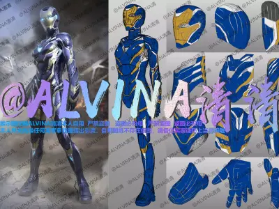 Iron Man Pepper Mark49 Rescue Armor - DIY Cosplay Pepakura Foam Low-poly 3D model