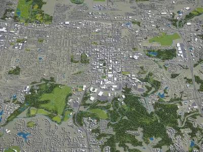 Columbia - 3D City Model Low-poly 3D model