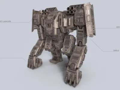 Advance Mech Low-poly 3D model purchase