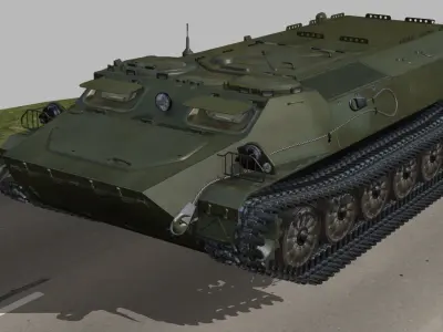MTLB Russian multi-purpose tractor light armored Low-poly 3D model