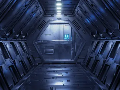 Sci-Fi Airlock Corridor 3D model