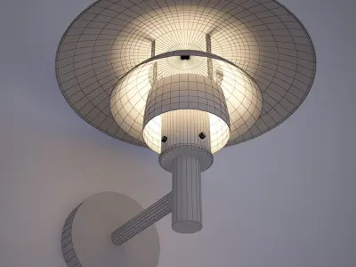 Copper Exterior Wall Light PH 4 53 Louis Poulsen Low-poly 3D model